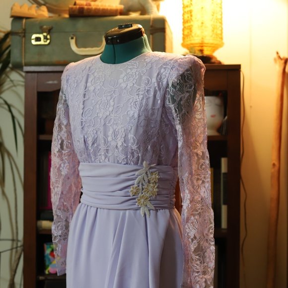 Vintage | purple lace dress - Picture 4 of 16